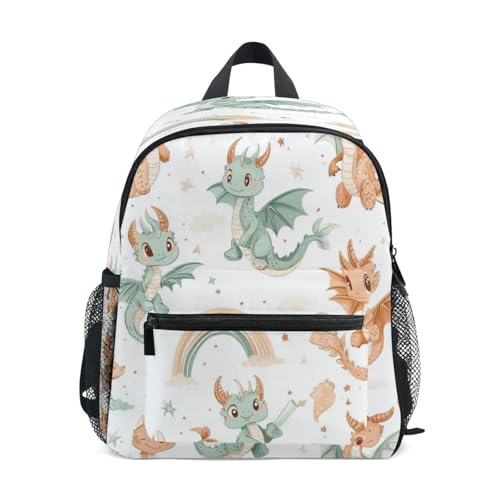 Cute Dragons in Pastel Green Toddler Backpack for Girls Preschool Kids Kindergarten Boys Backpack