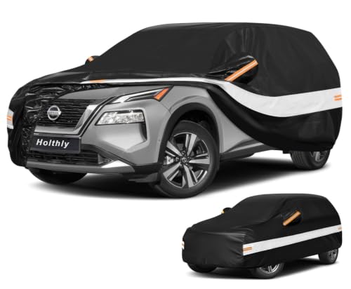Image of 10 Layers SUV Car Cover Custom Fit for Nissan Rogue (2007-2026) Waterproof All Weather for Automobiles, Outdoor Full Cover Sun UV Rain Protection.Black