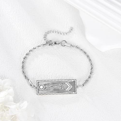 Bracelet franc-maçonnerie argent ONEFINITY accessoire quotidien - 4