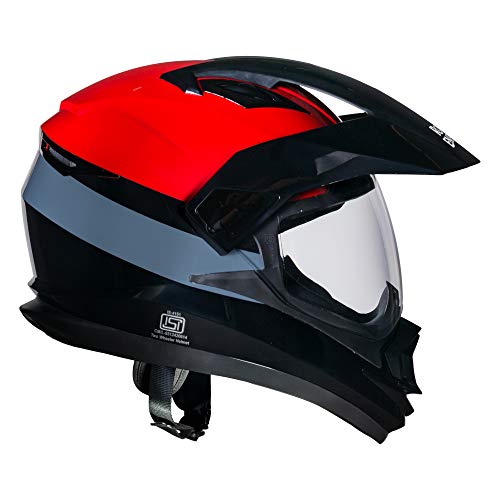 Image of Royal Enfield ISI Certified Explorer Full Face Helmet with clear Visor(Gloss Red-Size: XL)