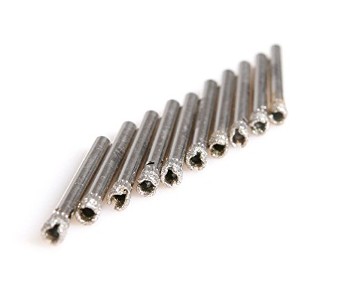 10pcs 5mm Diamond Coated Glass Marble Hole Saw Cutter Drill Bit 3/16