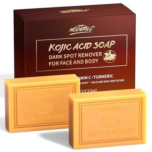Jabón de Ácido Kójico Con Cúrcuma y Vitamina C, Hidratante Para Rostro y Cuerpo, 100g X2, Elimina Puntos Negros y Acné, Limpieza Profunda