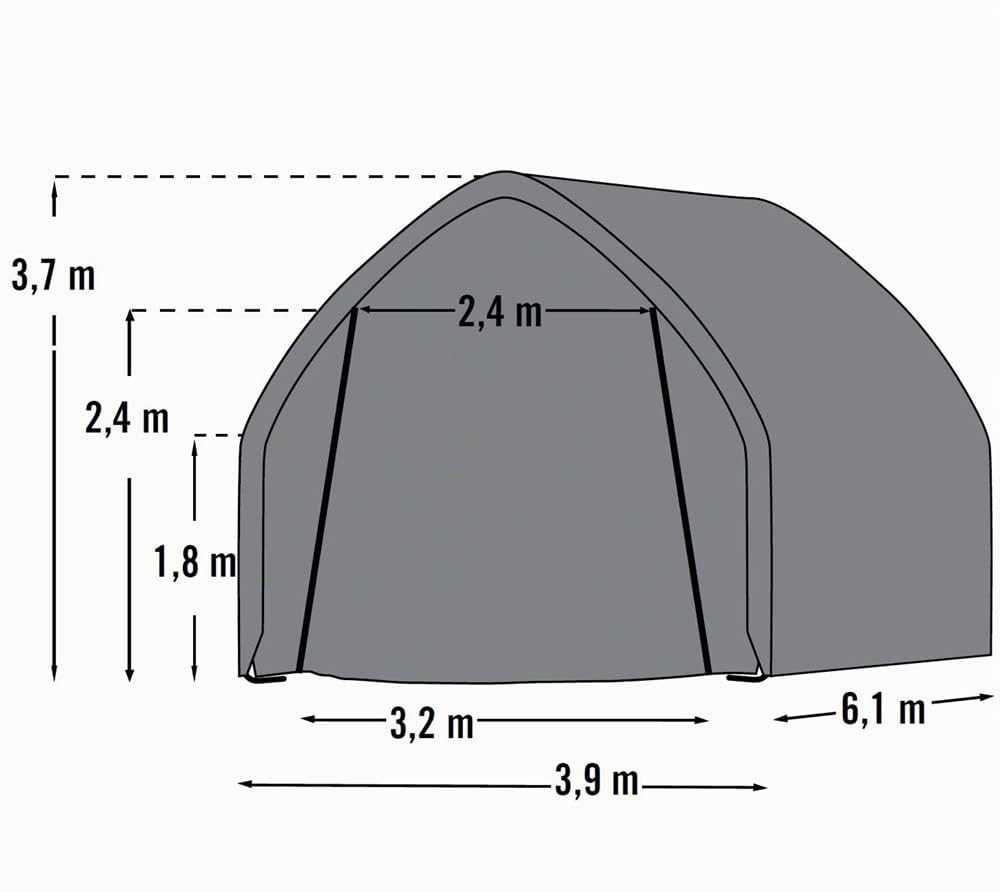 ShelterLogic Folien Zeltgarage Gerätehaus | Grün | 610x390x370 cm