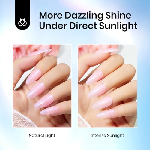 Image of Beetles 15ml Hema Free Glitter Top Coat Gel Polish, Shimmer-Like Gel Nail Polish No Wipe Top Coat Sparkly Long Lasting, Soak Off U V LED Pearl Finish Nail Art Manicure Gifts for Women