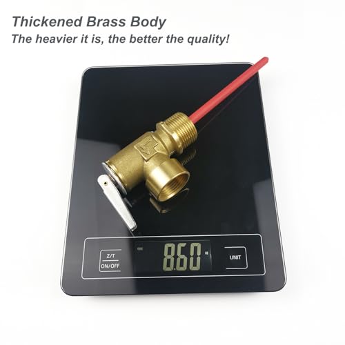 Image of 210F 150 psi Temperature and Pressure Relief Valve for Water Heaters, Boilers and Hot Water Tanks, Thickened Brass Body with Epoxy-Coated Probe Automatic Plumbing Fitting, 3 /4 inch NPT Connection