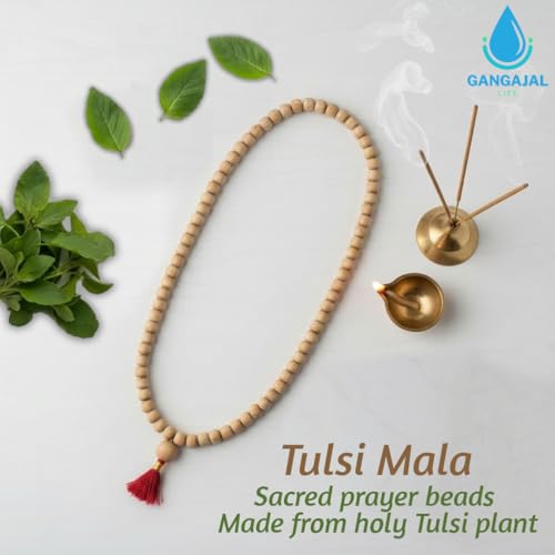 Image of VRINDAVAN Original Tulsi Kanthi Mala - Pack of 2 - Unisex Adult Jaap Chanting Mala from Vrindavan Dham