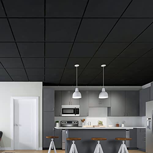 Image of Art3d 12-Pack Smooth Drop Ceiling Tiles, No Sag and Breakage, Black