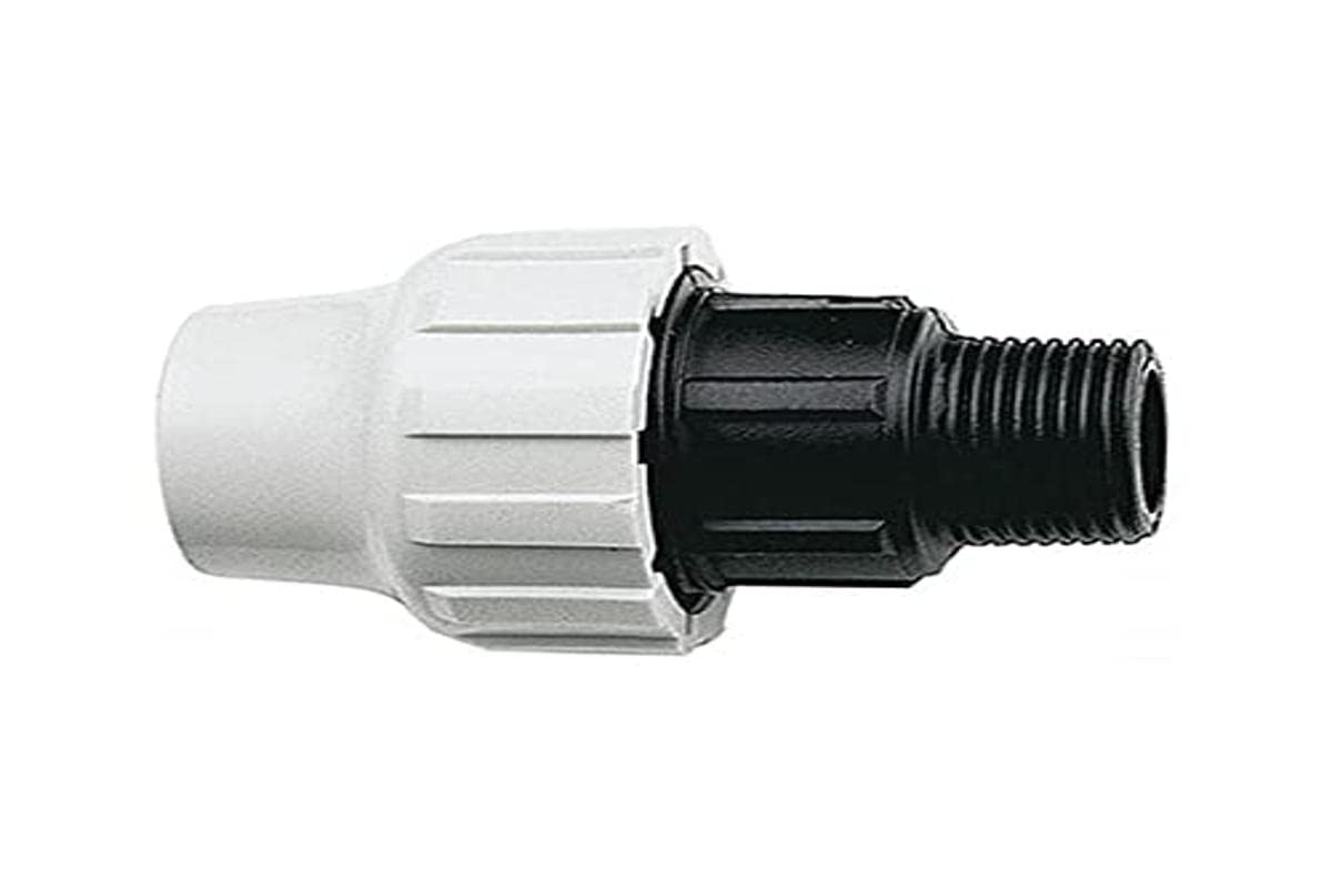 SOMATHERM FOR YOU, Raccord plastique droit pour tube PE Ø25 mm - Mâle 3/​4" - Installation facile pour irrigation - Résistant jusqu'à 16 bars et 80°C - Norme ACS - Étanchéité fiable