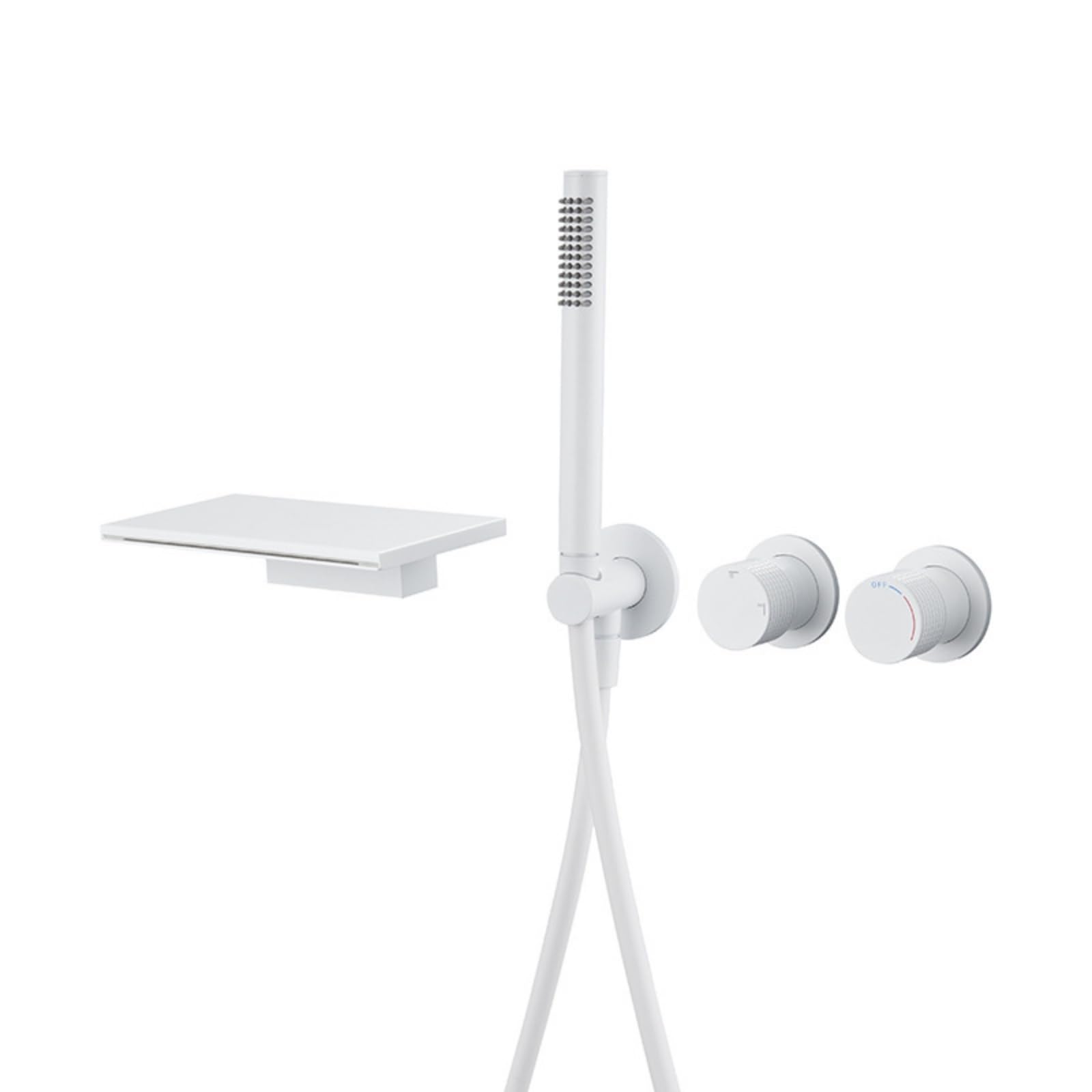 NZPOST Shower Mixer Tap Black Waterfall Shower Mixer Tap Single Lever Shower Head and Hose Set for Bath Ta