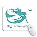 Produktbild Gaming mouse pad blue tail meerjungfrau silhouette weiß fantasy figur beauty curve rutschfeste gummi backing computer mousepad für notebooks maus matten