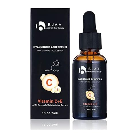 BJAA Hyaluronic Acid Serum with Vitamin C & E for Face - Skin Repair Moisture Firming Serum - Reduce Fine Lines, Non-greasy Hydrating, Moisturizing, Anti-Wrinkle Anti-Aging, Face Serum (30ml) Cover