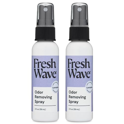 Image of Fresh Wave Odor Eliminator Room Spray, 2 oz Travel Size, 2-Pack, Lavender | Plant oil formula with lime, pine needle, and cedarwood, Neutralizes air and fabric odors, Non-hazardous, Pet-safe