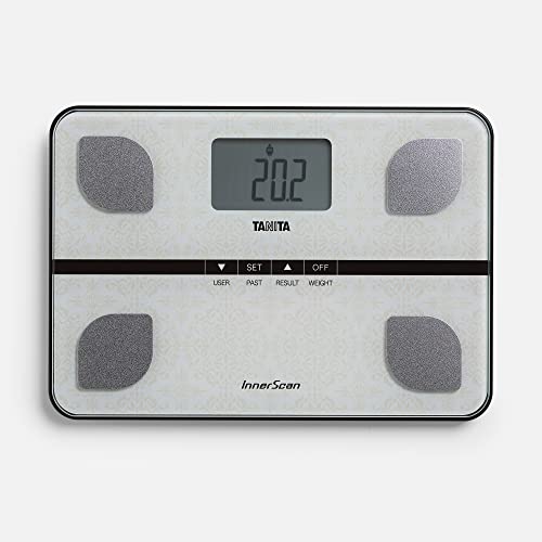 TANITA BC-732 Báscula familiar y báscula de composición corporal en un diseño de vidrio compacto, blanco
