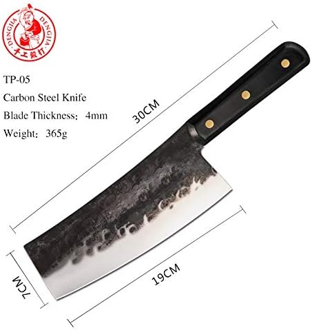 MAYIT Meat Cleaver Knife, Handmade 5Cr15Mov Material Thick Blade Knife Forged Cleaver Vegetable Cutter Chinese Carbon Steel Knife, 7 inch, MAYiT5475