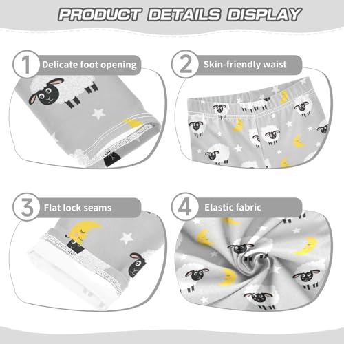 Girls Leggings Size 4T Goat Moon Grey Soft Stretchy Yoga Pants Tights Girl Clothes for School Dance3