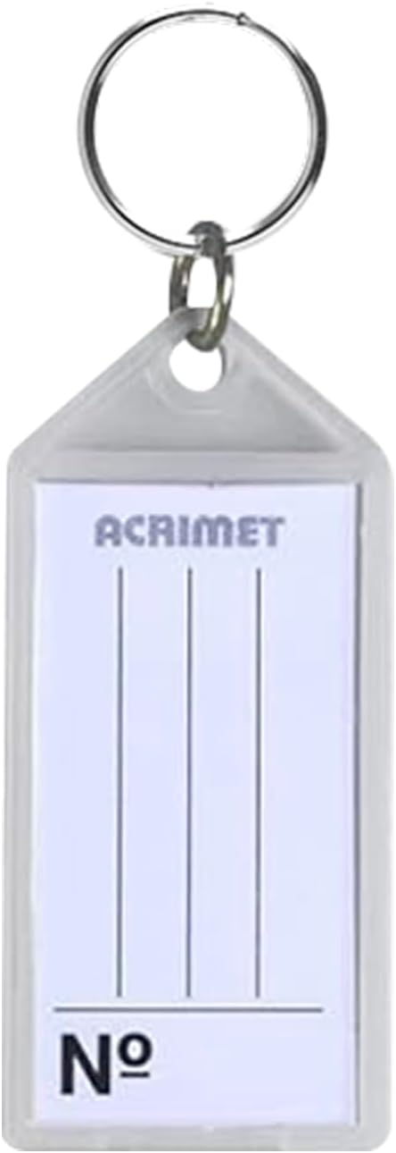 Acrimet Plastic Key Tag with Metal Ring and Label Window (Assorted Colors) (120 Pack)