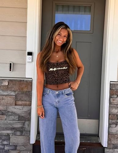 Aelfric Eden Women Halter Tank Tops Leopard Print Cami Top Crop Camisole Y2k Trendy Going Out Tops3