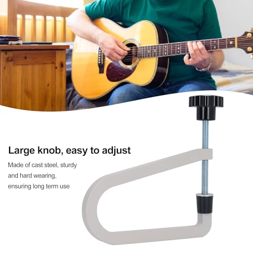 Acoustic Guitar Bridge Clamp, Cast Steel Deep Throat U Clamp for Securing Bridge on Acoustic Folk Guitars (R258 Gray) - Image 3