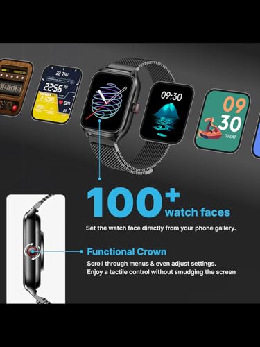 Image of TIMEX iConnect Calling Max 2.01 inch(5.1cm) Display with Functional Crown and BT Calling Smartwatch for Unisex - TWIXW1303T