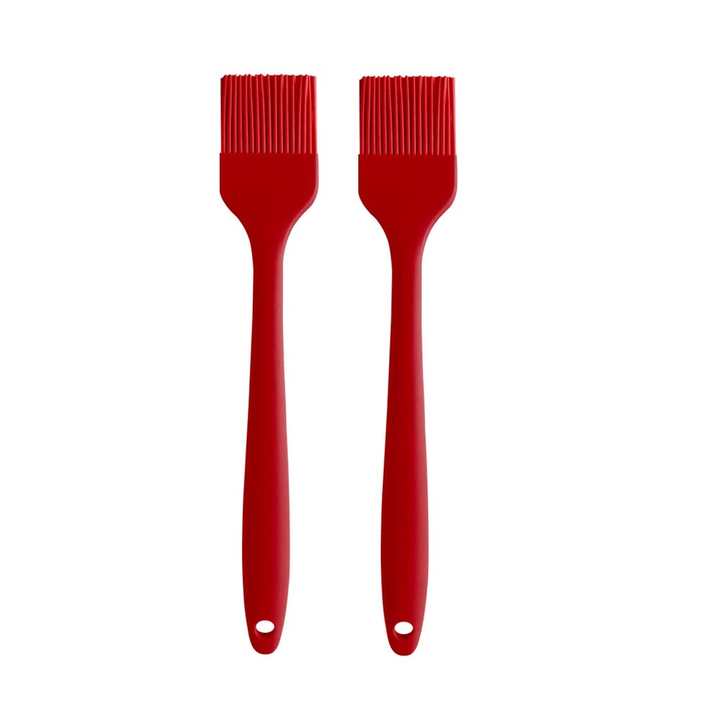 Meswarn® Silicone Brush Pastry Oil Basting Heat Resistant Non-Stick Small Brush for Grill, Baking, Barbecue & Cooking Brush (Multicolor) 2 Pcs