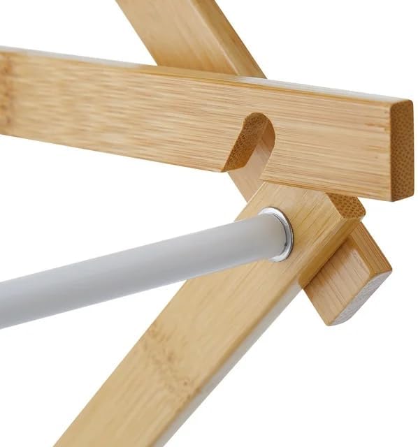 Vista 2 de Estante de secado plegable de bambú plegable para secar ropa, toallas, mantas y prendas delicadas
