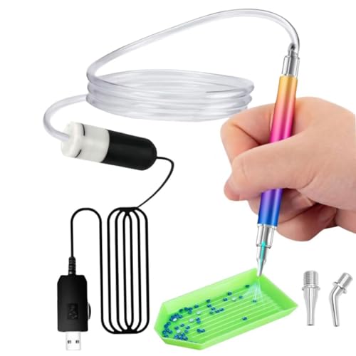 PHPHIXI Diamond Painting Stift mit Schale mit Vakuumpumpe zum Befüllen von diamantfarbenen E-Paintern, Diamond Painting zubehör, Diamond Painting Stift elektrisch