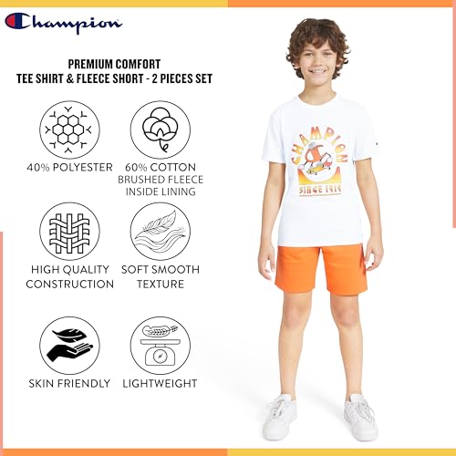 Image of Champion Boys 2 Piece Short Sleeve Shirt and Mesh Shorts Sets