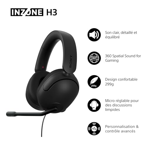 Inzone H3 gaming filaire - vue 2