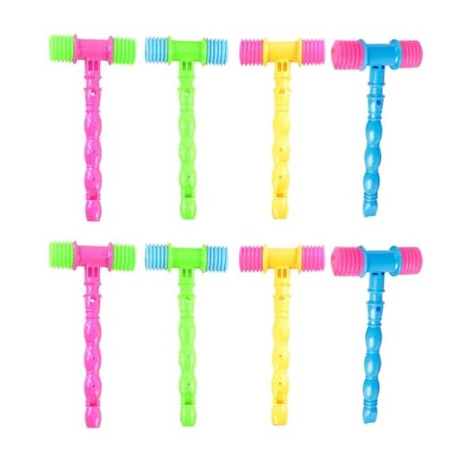 Toyvian Martillo De Juguete, 8 Piezas Martillo De Flauta De Sonido De Juego Sonoro De Juguete Martillazos Chirriante Informador De Polivinilo Niño Estimula Curiosidad Y Desarrollo Cognitivo