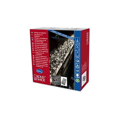 Preisvergleich Produktbild Konstsmide 3791-100 Micro LED Büschellichterkette "Cluster" / für Außen (IP44) / 24V Außentrafo / mit 8 Funktionen, Steuergerät und Memoryfunktion / 580 warm weiße Dioden / schwarzes Kabel