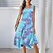 Summer Dresses for Women Summer Floral Casual Sundresses Beach Flowy Midi Tank Dresses Hankerchief Hem Sleeveless Dress