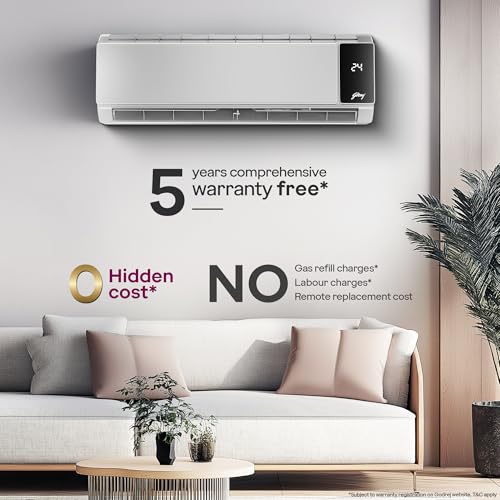 Image of Godrej 1.6 Ton 3 Star, 5-In-1 Convertible Cooling, Inverter Split AC (Copper, 2025 Model, Heavy duty cooling at 52 C, AC 1.6T SIC 18MTC3 GZR IOT, Silver)
