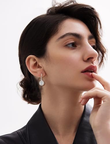 925 Sterling Silver Dangle Drop Earring with Round Leverback Birthstone Jewelry for Her3