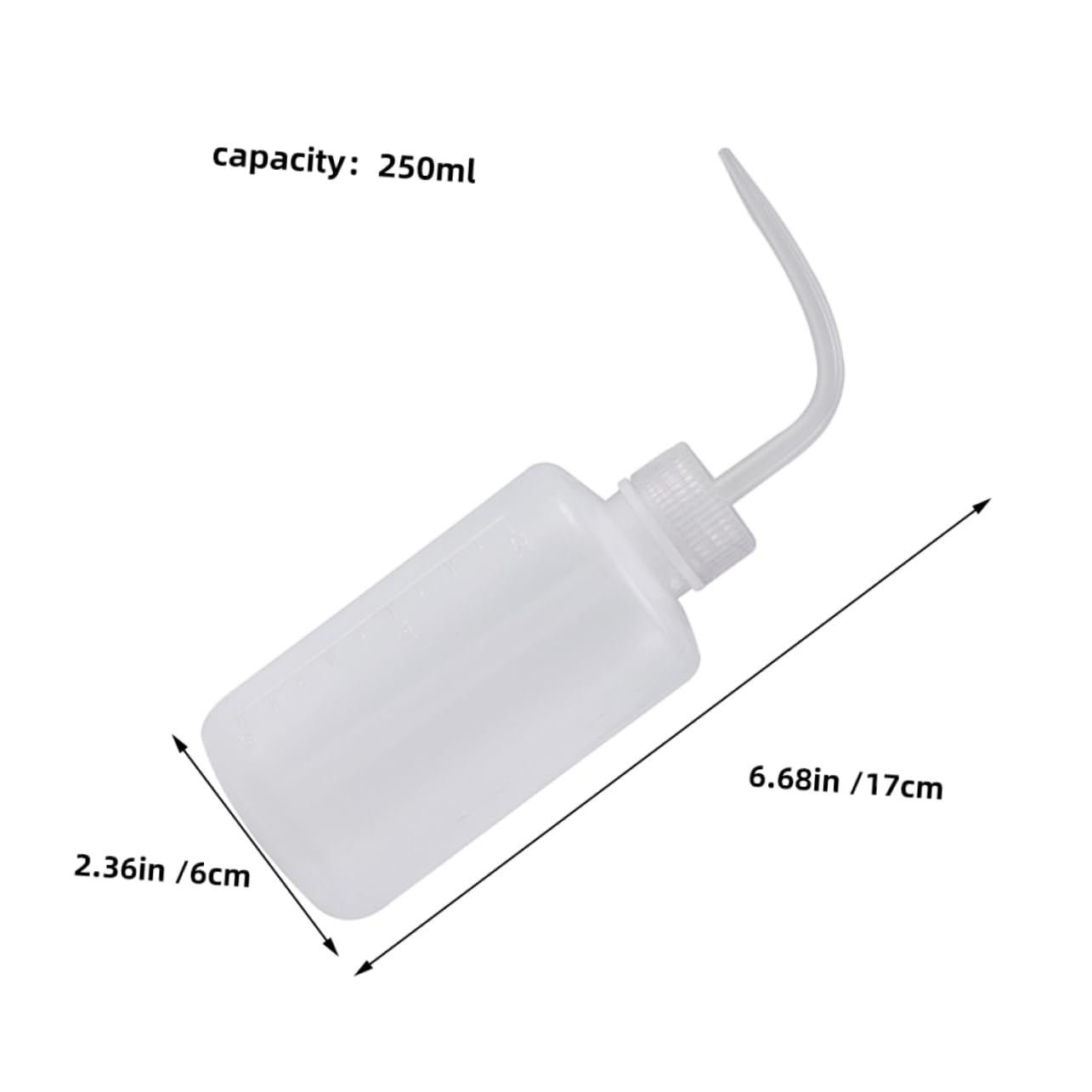 Alipis Pp Plastic Wide Mouth Cleaning Bottle Set Curved Neck Squeeze Bottle Graduated Scale for Lab Plant Watering