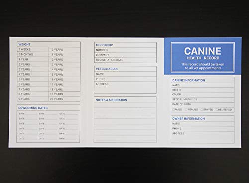 Dog-Vaccination-Record--30-Pack-Dog-Vaccines-Record-Puppy-Shot-Record-49-x-34-Inches 30 Pack Dog Vaccines Record
