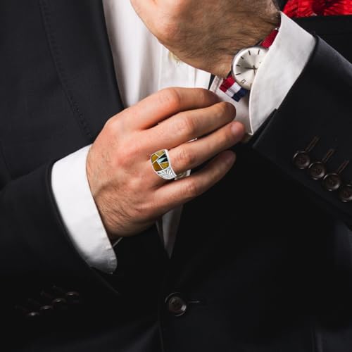 Turquoise Ring Sterling Silver 925 for Men Genuine Gemstones Size 9 to 132