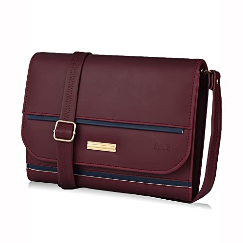 Image of ALSU Women's trendy Sling Bag | handbag | purse | crossbody bag| deattachable straps | adjustable straps |card slots 4| side bag| phone pocket