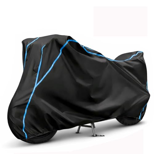 Image of Compatible with Honda CB350RS Waterproof Two Wheeler Bike Body Cover Water Resistant, Heavy Duty, UV Rays, Dust & Scratch Protection for All-Modal & Variants (Black,Sky Blue Piping)