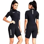 ZCCO Mens Shorty Wetsuits 3mm Neoprene Womens Front Zipper Diving Suit for Diving Swimming Surfing Snorkeling