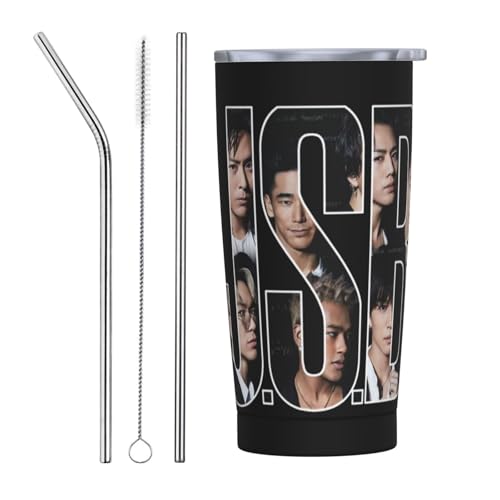 O J Soul Brothers (1) ^u[Rbv ^fM_uEH[600mlSUS304HiO[hXeX t^tR[q[Jbv ԗp ۗEۉ Rh~XeXRbv Straw Three-piece Set