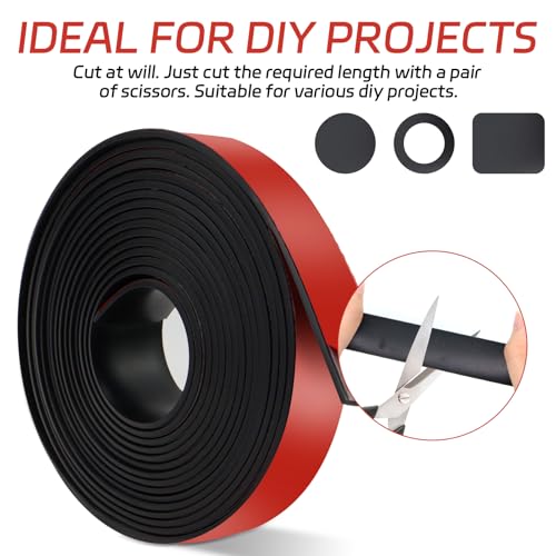 BEASAFY Gummistreifen Selbstklebend, 3m × 25mm × 2mm Gummi Klebeband, Gummidichtung Selbstklebend, Vollgummi Gummiprofil, Stark Neopren Gummimatte für DIY, Bodenbeläge Schutz, Antirutsch