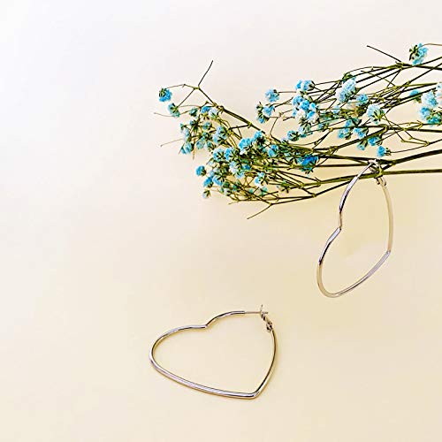 Hoop Earrings, Fashion Jewelry Statement Large Geometric Heart Hoop Earrings for Women Gift4