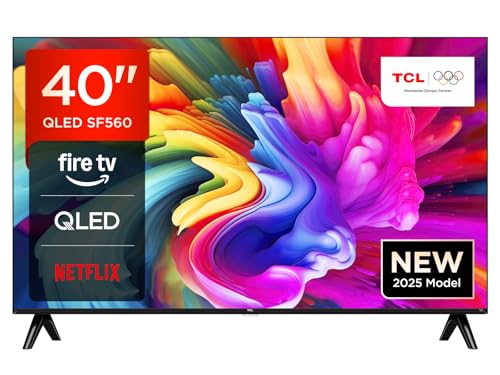 TCL 40SF560-40 Zoll, Full HD Smart QLED Direct LED TV mit Fire TV & HDR, Alexa auf Abruf, Metallic Design, Rahmenlos