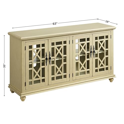 Image of Martin Svensson Home Elegant 63 inch Wood Entertainment Center, Cream White