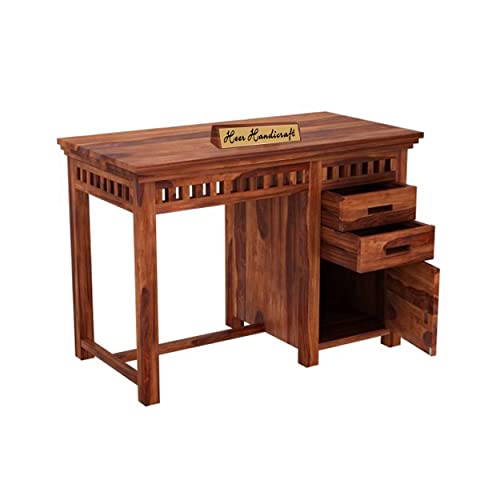 Image of Solid Sheesham Wood Study Table for Adults | Computer Table for Home | Wooden Writing Desk | Office Table for Office Work | Work from Home Table with 2 Drawers (14)