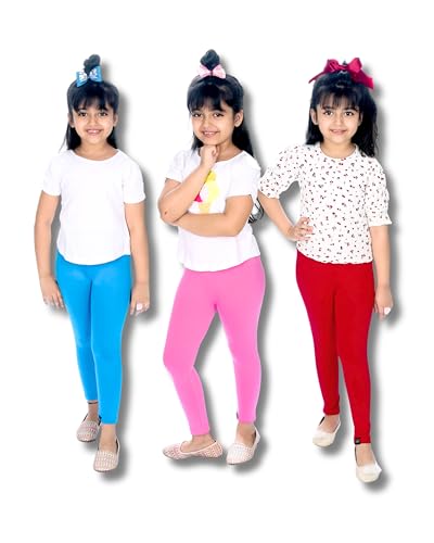 Image of NIK & KNIT Premium Stretchable Plain Leggings for Girls /Kids | Combo Bottom Wear (Top /T-Shirt NOT Included)
