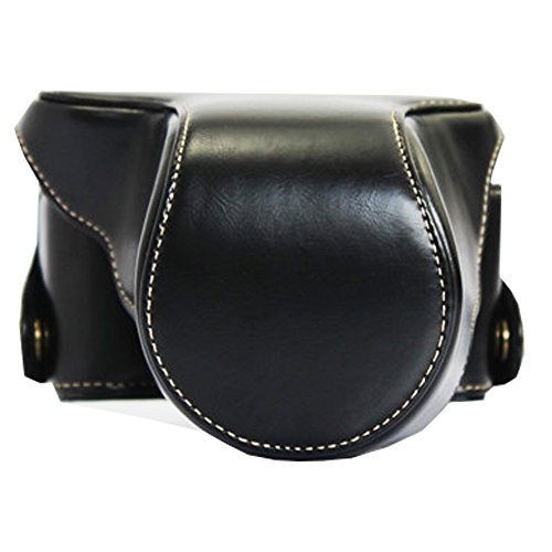 Sac de caméra en cuir pour Fuji XA3 avec protection complète de l'appareil photo noir