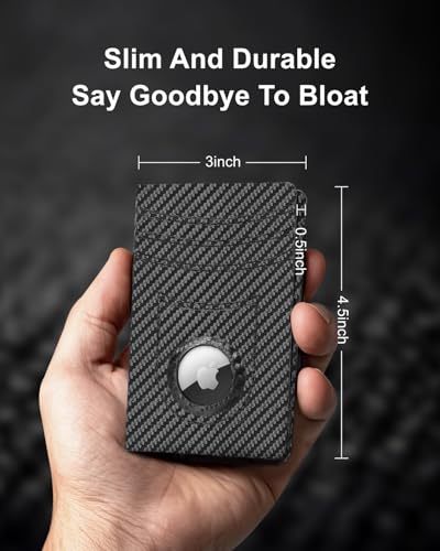 ALLIVE Airtag wallet for men Mens Wallet with Money Clip RFID Blocking Slim Billfold Men AirTag Wallet,9 Card Slots, Minimalist men wallet with Gift Box Carbon Black2