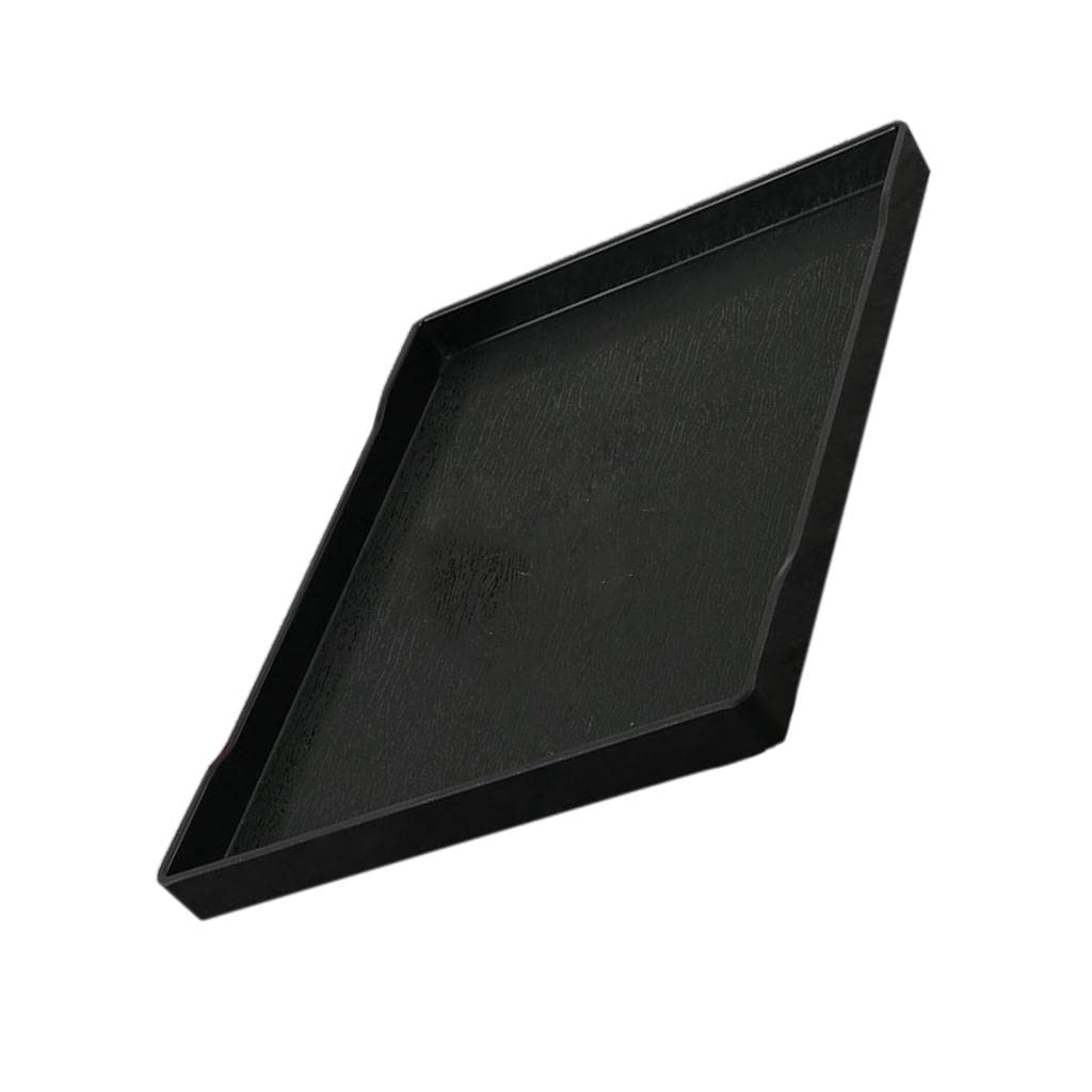 misppro Bandeja grande de plástico rectangular para alimentos, bandeja de mayordomo, bandeja de desayuno (negro, 14 x 10 pulgadas)