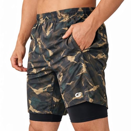 Image of GYMIFIC Sports Training Running Dry Fit Solid Shorts for Men (Pack of 2) (XL, Black /TBLUE)